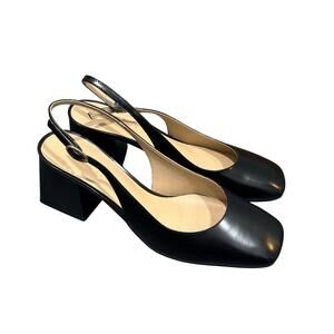 M. Gemi Casimira Black Leather Sling-back Heel - 36.5 (US 6.5)